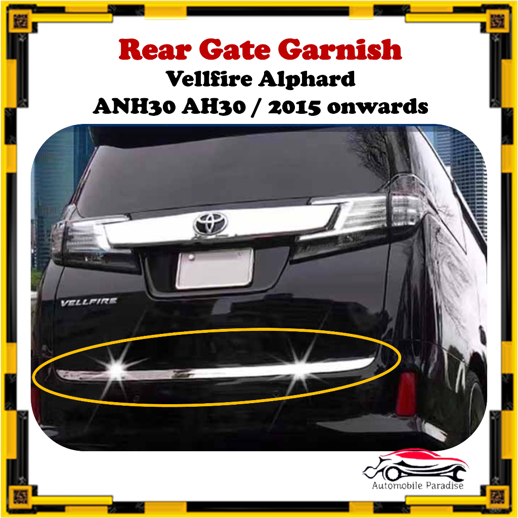 Toyota Alphard Vellfire Rear Gate Garnish Chrome Rear Door Decoration