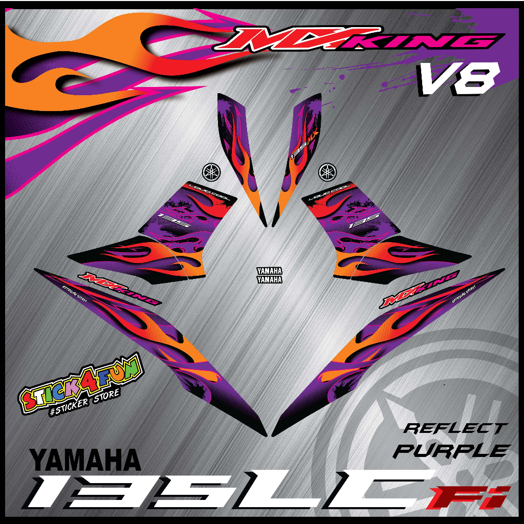 STRIPE MOTOR YAMAHA LC135 Fi V8 MXKING TRIBAL X FIRE CUSTOM STRIPE