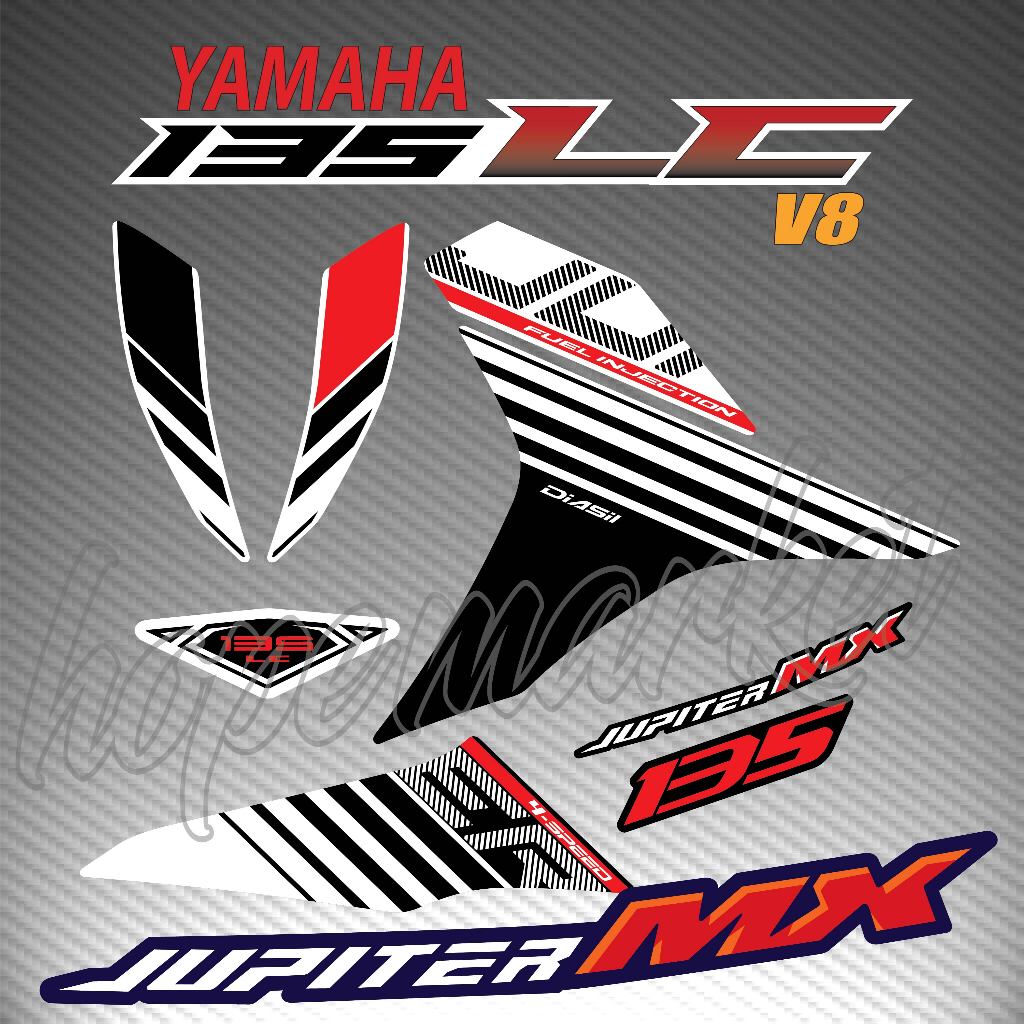 Stripe Motor Yamaha Lc V Fi Jupiter Mx Custom Body Sticker