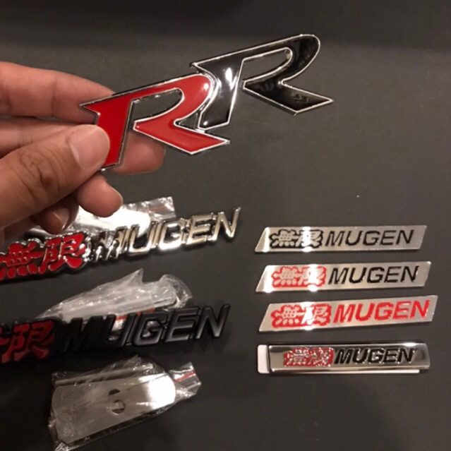 Mugen Rr Front Grill Metal Honda Mugen Emblem Sticker D Logo Shopee