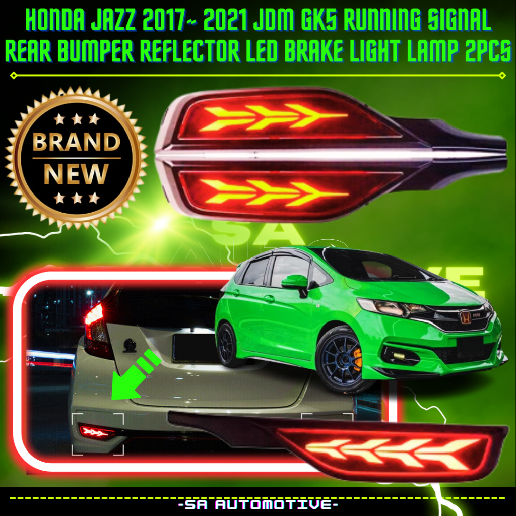 Honda Jazz Jdm Gk Running Signal Rear Bumper Reflector Led