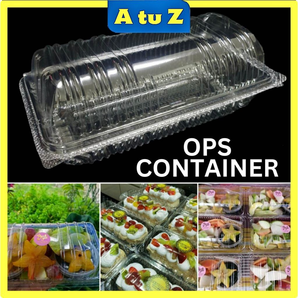 AtuZ OPS Clear Container Bekas Kek Swiss Roll Plastic Tray Plastic