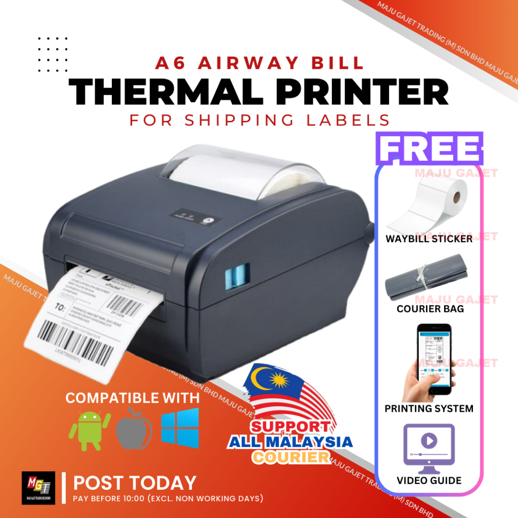 AirWaybill Thermal Printer Sticker Waybill A6 AWB 100mm Bluetooth Phone