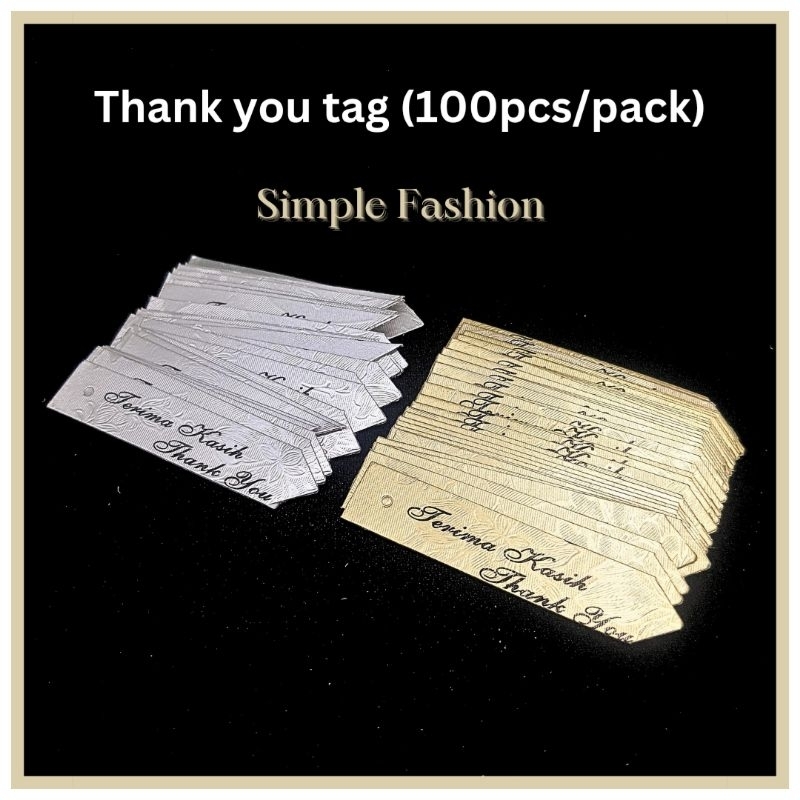 Thank You Tag Label Terima Kasih Kraf Kad 100pcs Pack Shopee