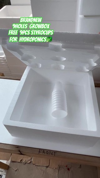 HYDROPONICS 9 HOLES GROW BOX WITH 9 PCS STYRO CUPS WITH SLIT