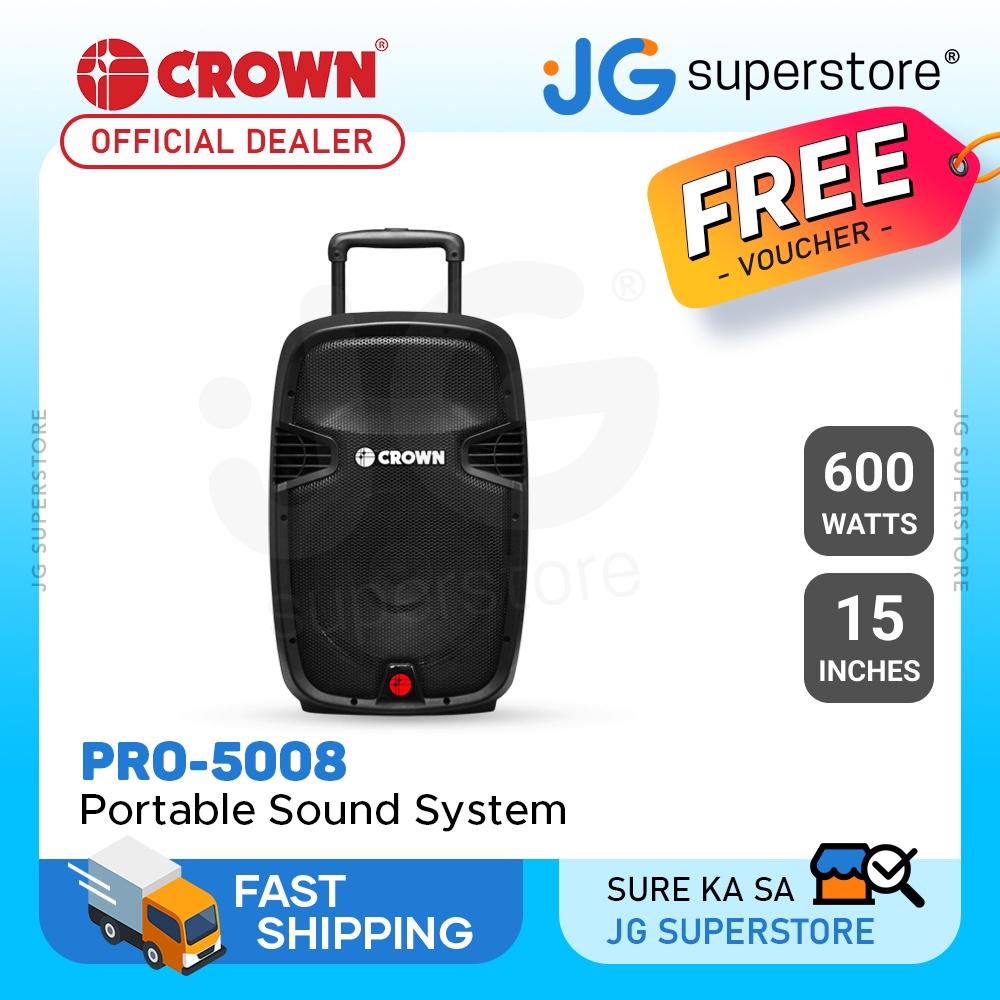 Crown PRO 5008 600W 15 2 Way Baffle Passive Portable Trolley Speaker