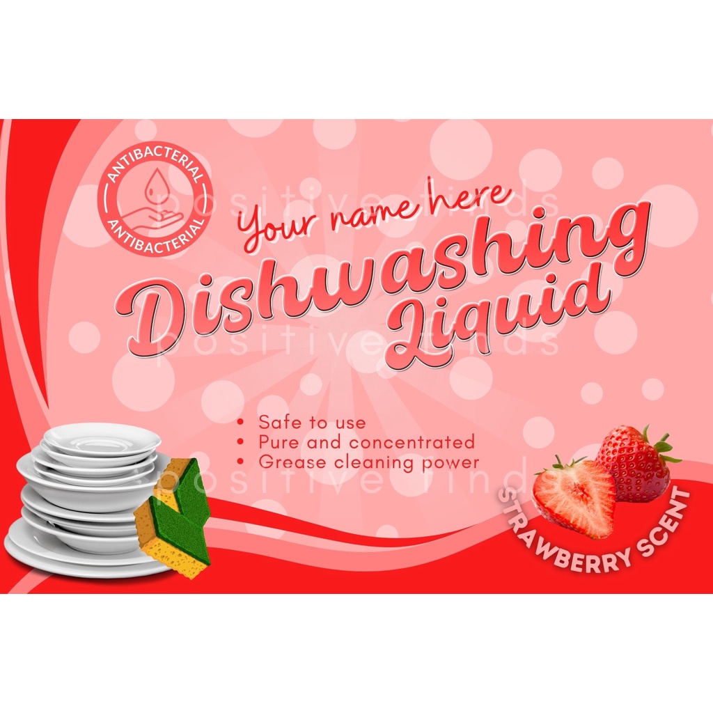 STICKER LABEL FOR DISHWASHING LIQUID FREE CUSTOMIZE NAME Shopee