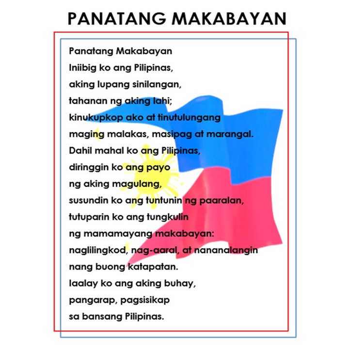 Abakada Mga Bilang Kulay Lupang Hinirang Filipino Tagalog Laminated Chart A Size