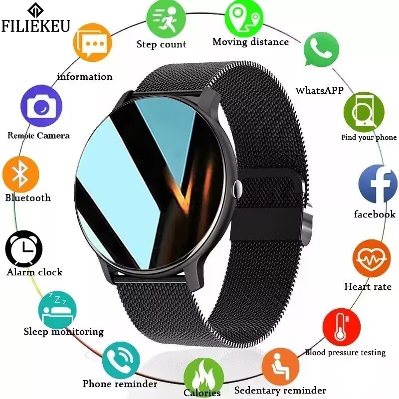 Filiekeu Fashion Smart Watch Full Touch Screen Waterproof Fitness