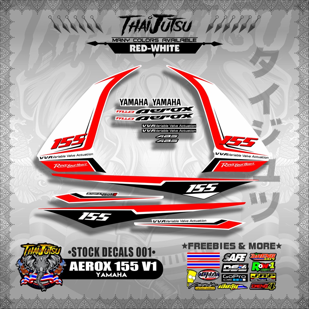 Yamaha Aerox V Stock Decals Thaijutsustickers Shopee