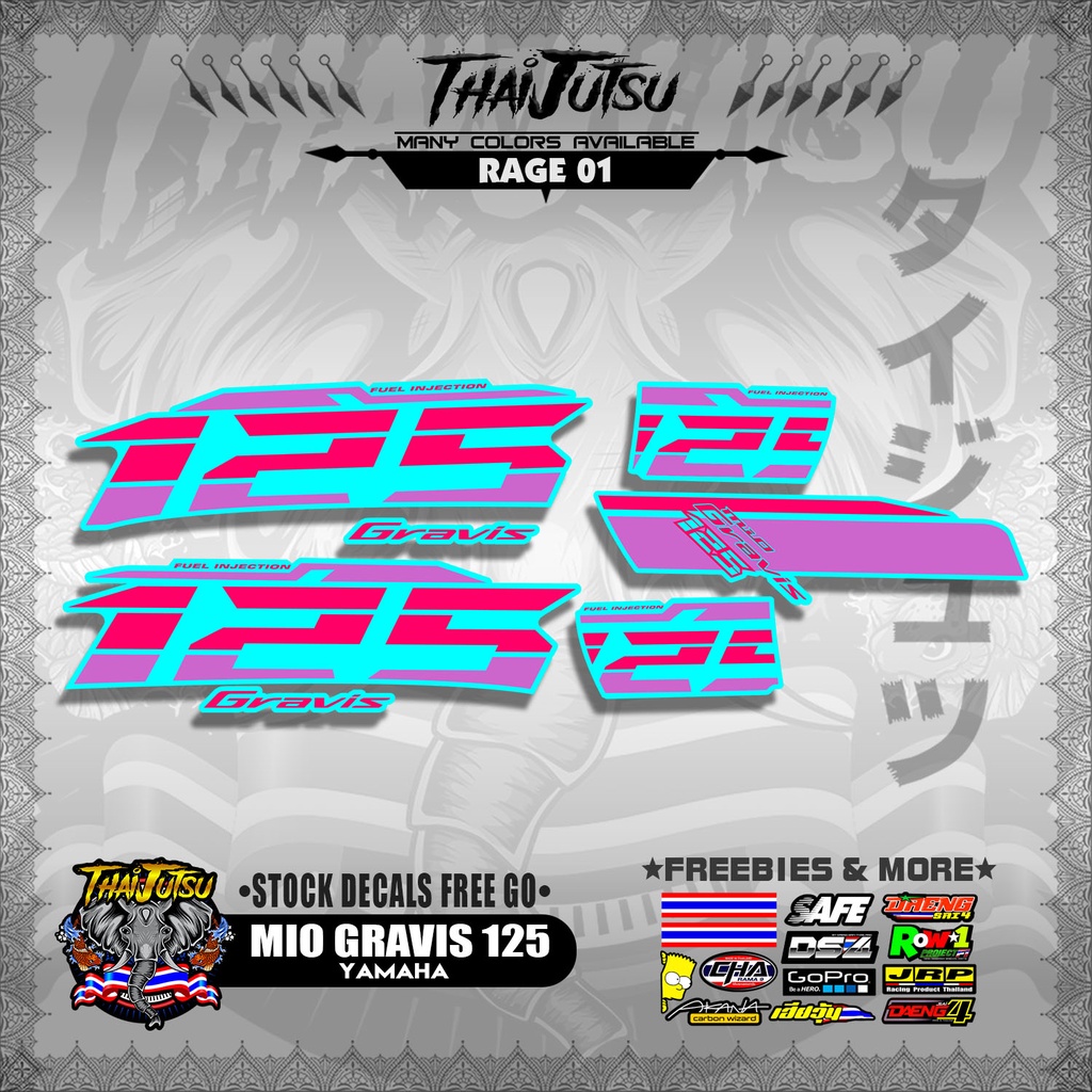 Yamaha Mio Gravis Stock Decals Free Go Thaijutsustickers