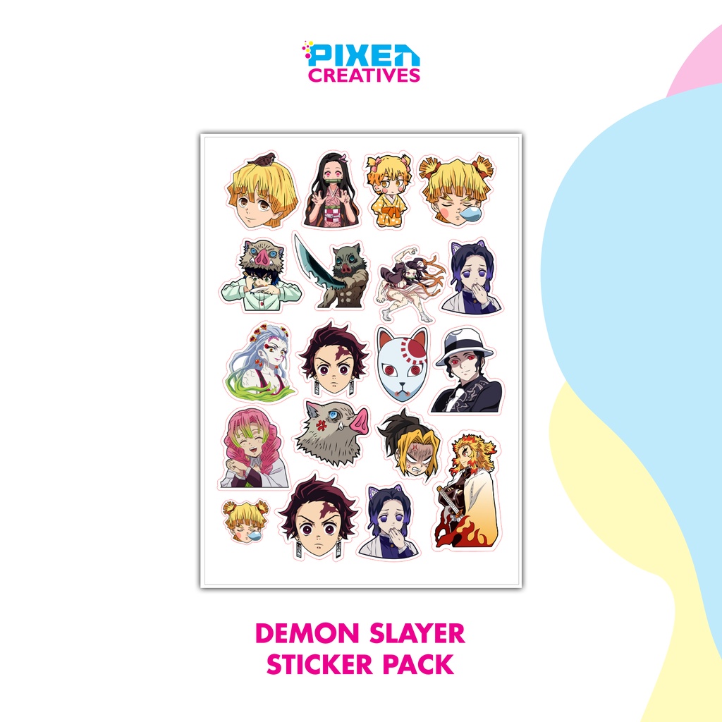 Anime Demon Slayer Sticker Pack Vinyl Laminated Shopee Philippines