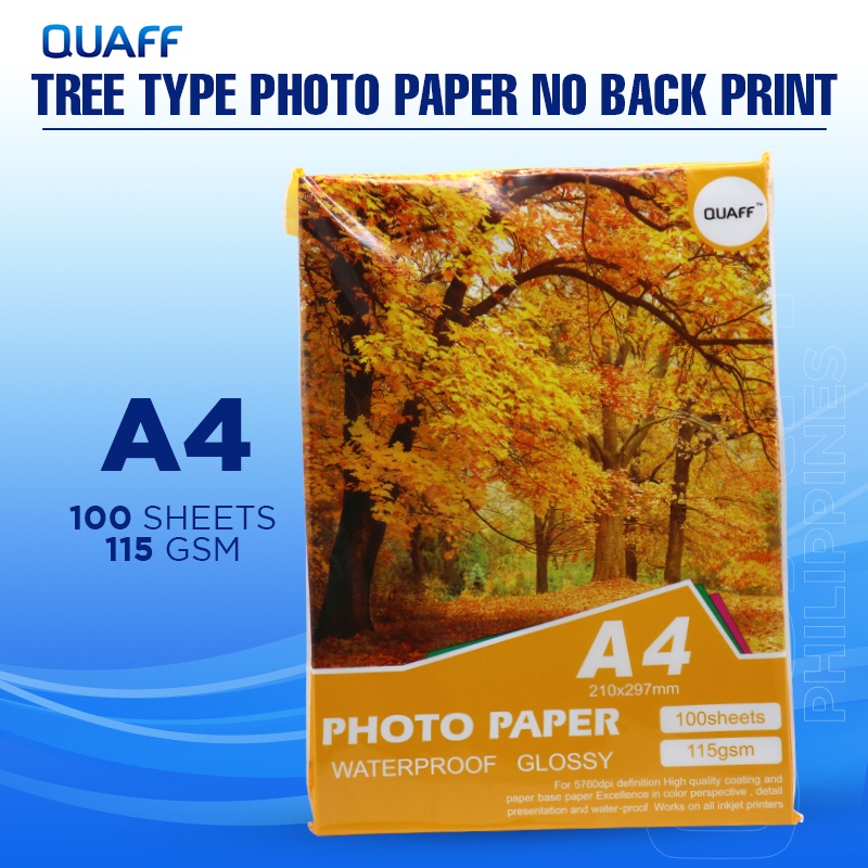 Quaff Gsm No Back Print Glossy Inkjet Photo Paper A Size