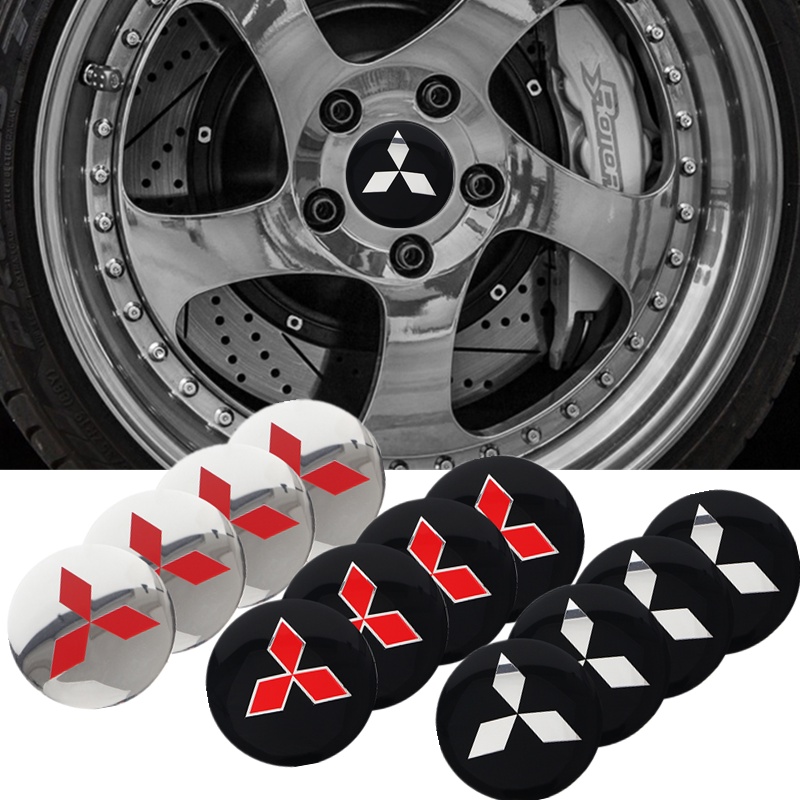 4PCS Car Wheel Center Hub Caps Emblem Sticker Decal For Mitsubishi ASX