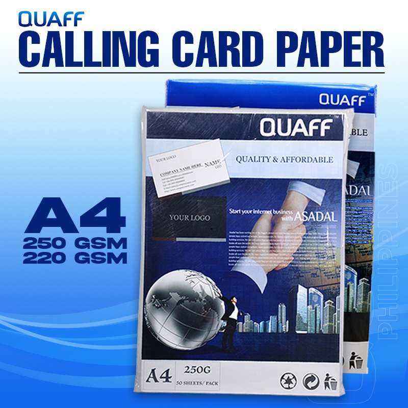 Quaff Calling Card Paper Double Sided Matte Glitter Cardstock Paper