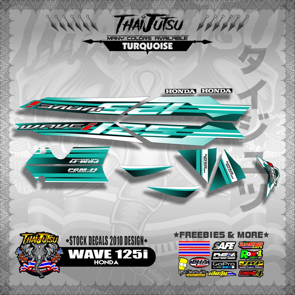 Honda Wave I Stock Decals Design Thaijutsustickers