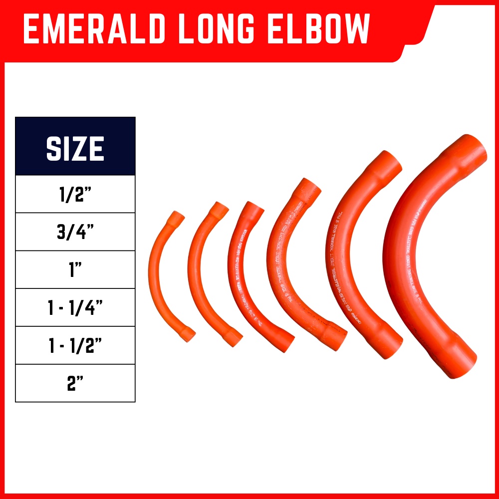 Electrical Emerald Long Elbow PVC Fittings Available Size 1 1 4 1 1