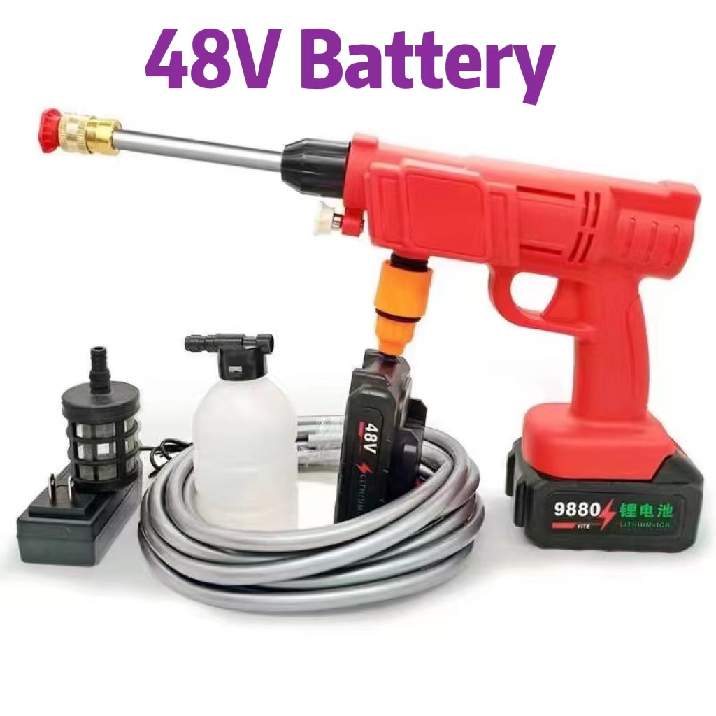 48V To 96V Lithium Battery Rechargeable Wireless Car Washer Gun High