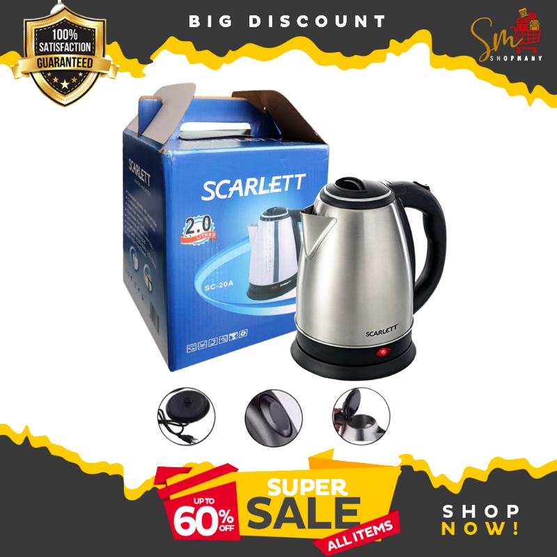 Shopmanyph Stainless Steel Scarlett Electric Kettle Liters Capacity