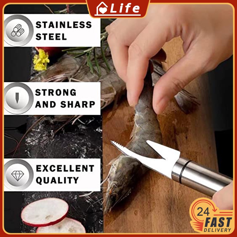 Fish Cutting Knife And Shrimp Sausage Cleaner Multi Function Stainless