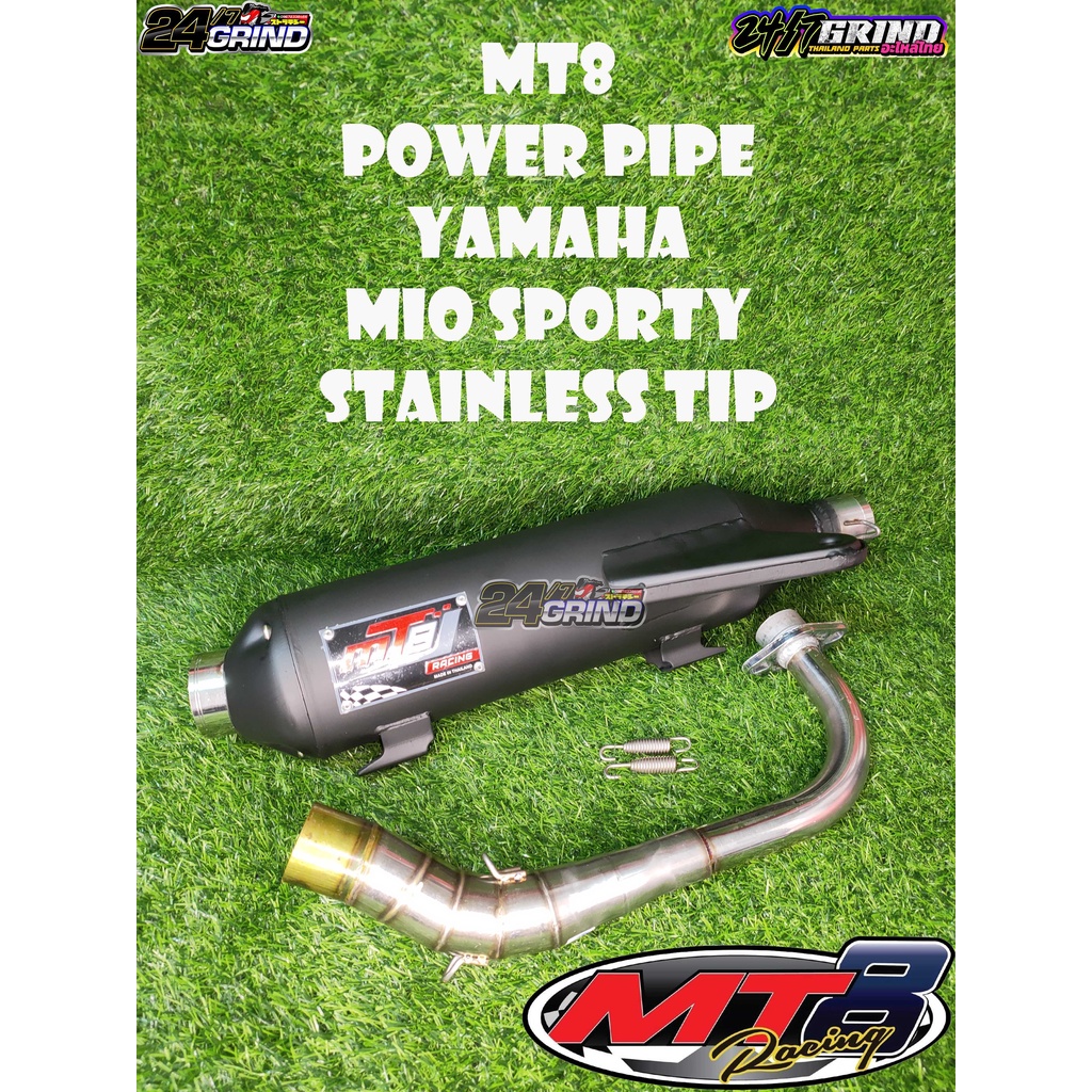 Mt Power Pipe Yamaha Mio Sporty Stainless Tip Thailand Made Shopee