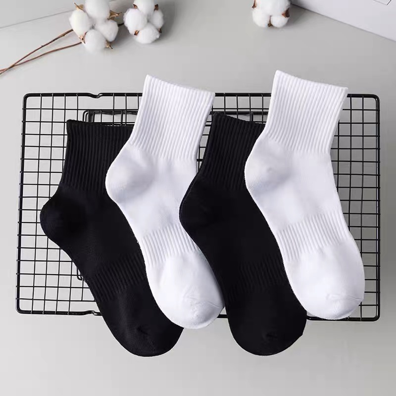 Pair Socks Pure Cotton Deodorant Unisex Sports Mid Tube Socks