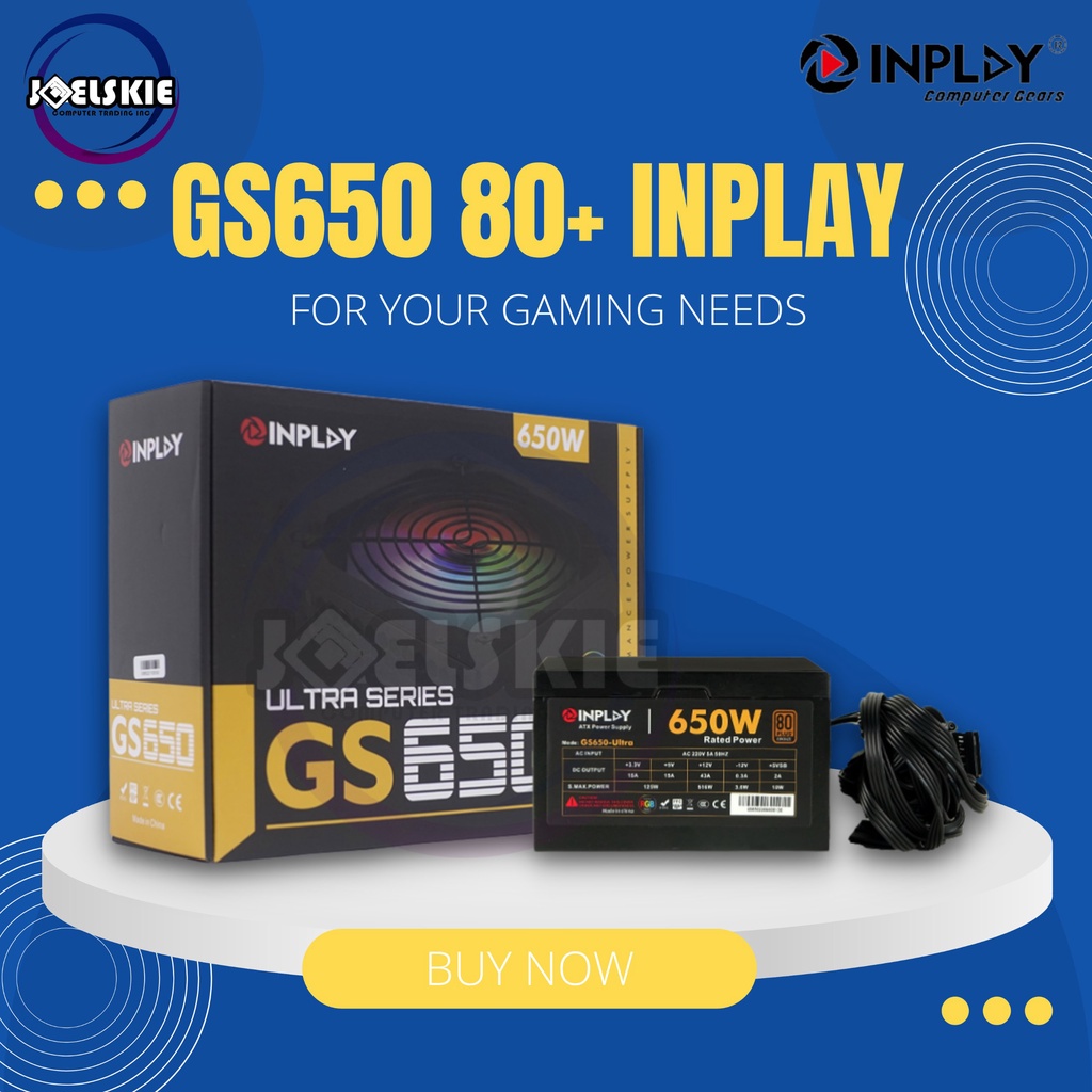 Inplay GS650 Ultra True Rated 650w Power Supply RGB 80Plus Bronze