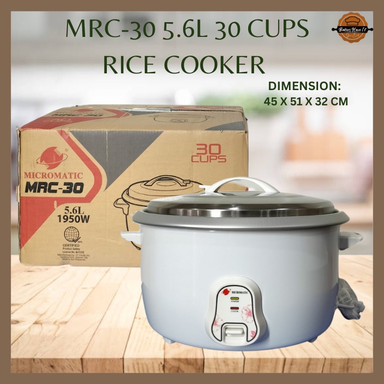 Micromatic MRC 30 5 6Liters Capacity 30 Cups Heavy Duty Rice Cooker