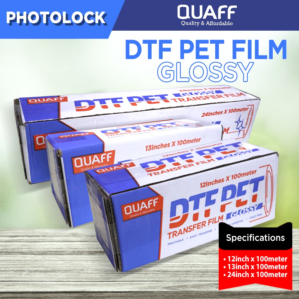 QUAFF DTF PET Transfer Film Roll Glossy Matte 100 Meters Shopee