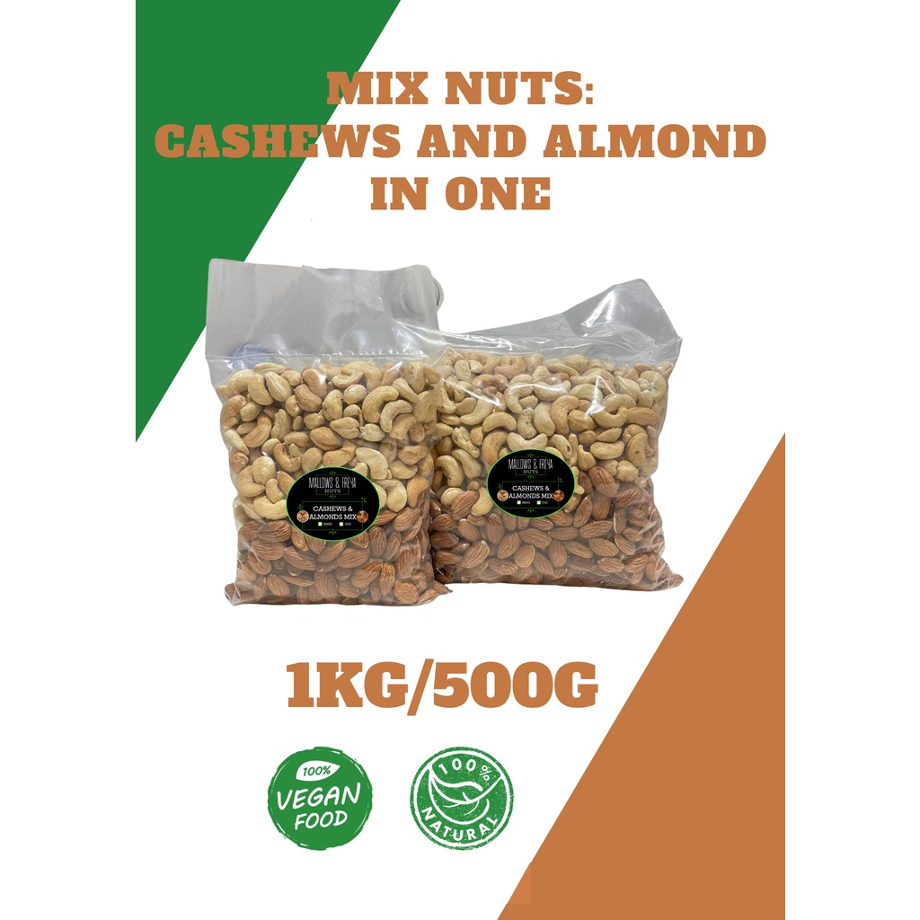 MIX NUTS ROASTED ALMONDS AND CASHEWS Shopee Philippines