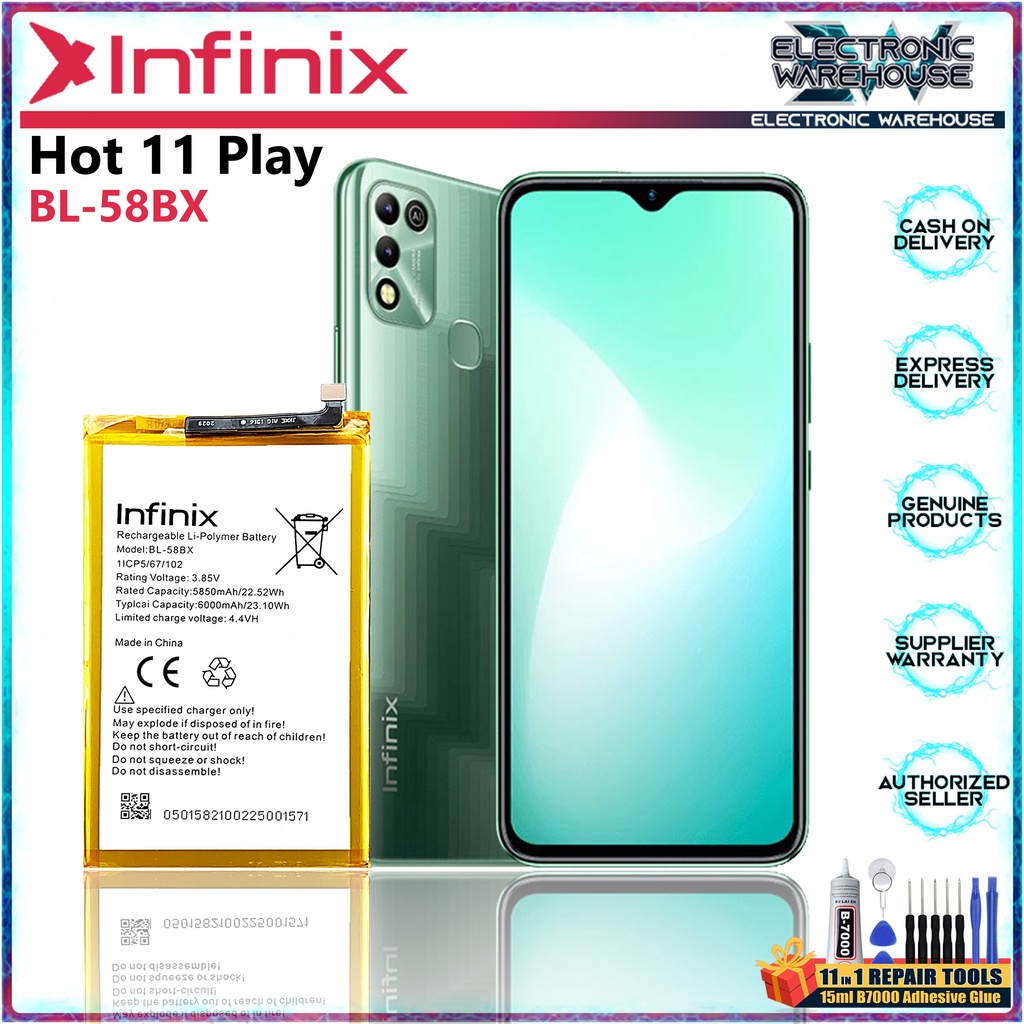 Battery For Infinix Hot 11 Play Model BL 58BX Shopee Philippines