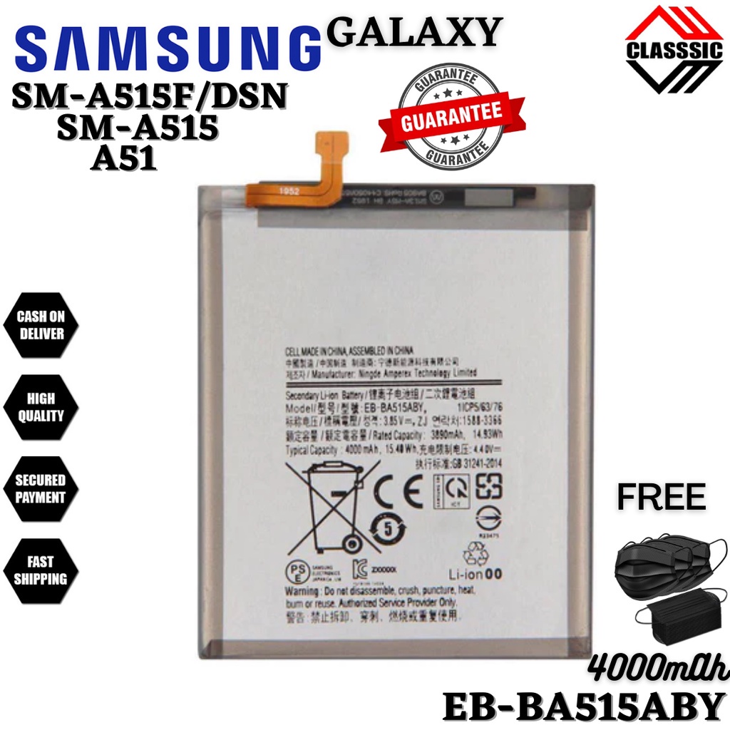 Original Samsung Galaxy A Sm A F Dsn Sm A Battery Model Eb