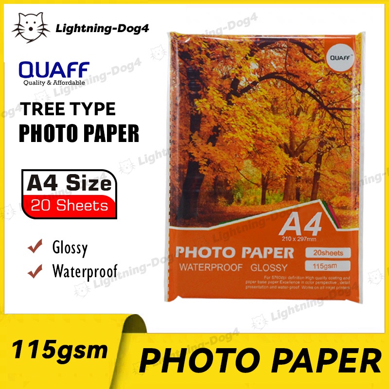 Sheets Pack Quaff Gsm No Back Print Glossy Photo Paper Inkjet