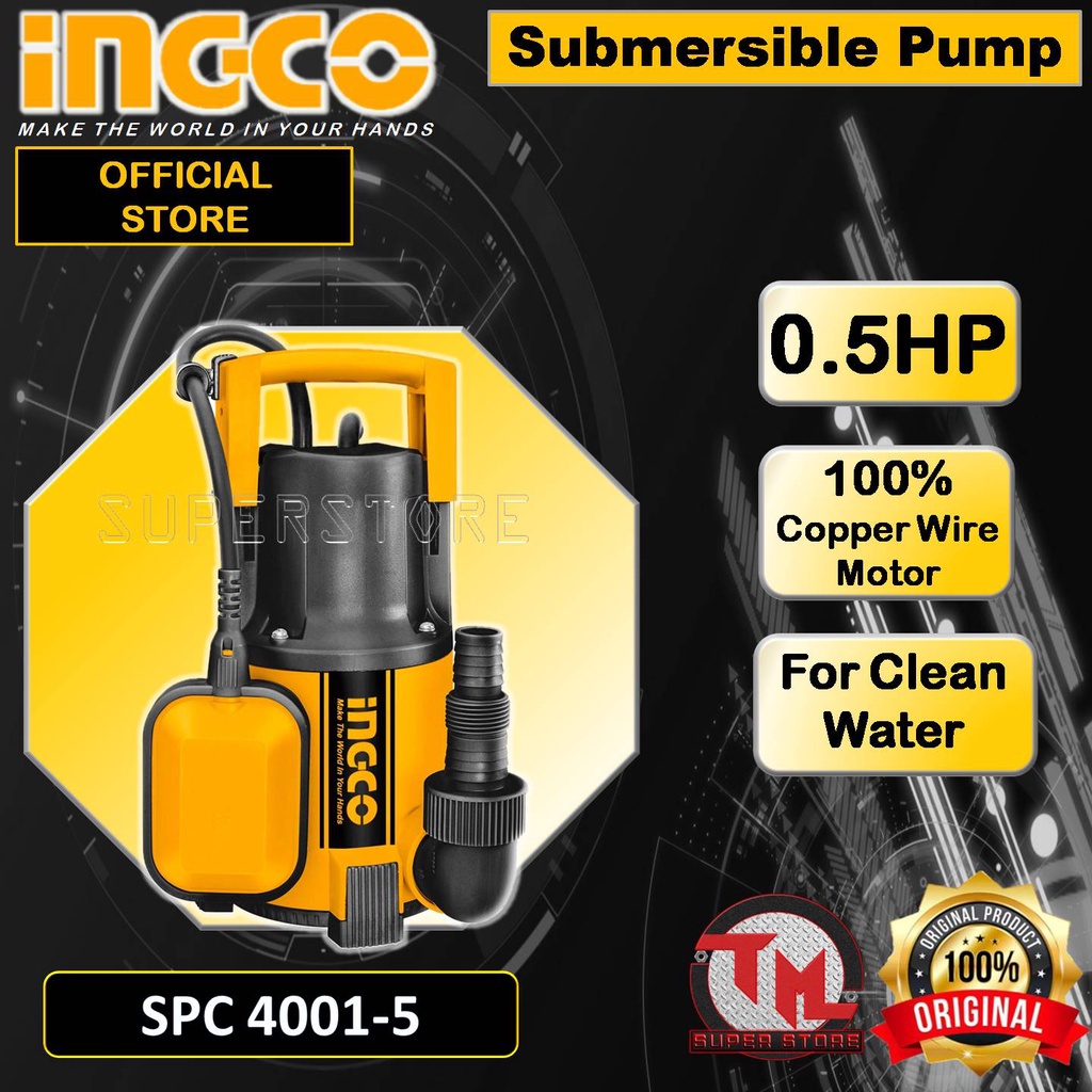 INGCO Submersible Pump 400watts 0 5HP SPC 4001 5 Tm Ss Shopee