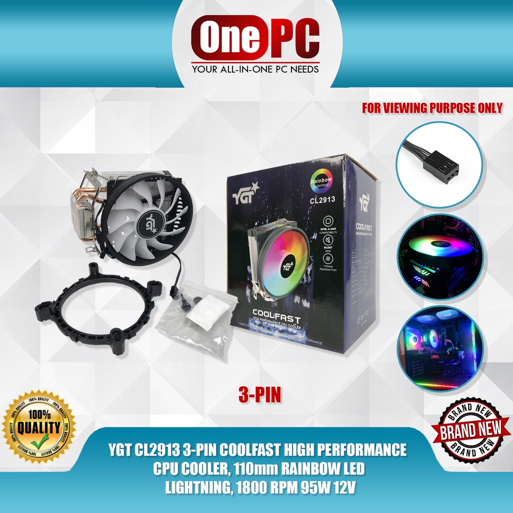 Ygt Cl Pin Coolfast High Performance Cpu Cooler Mm Rainbow