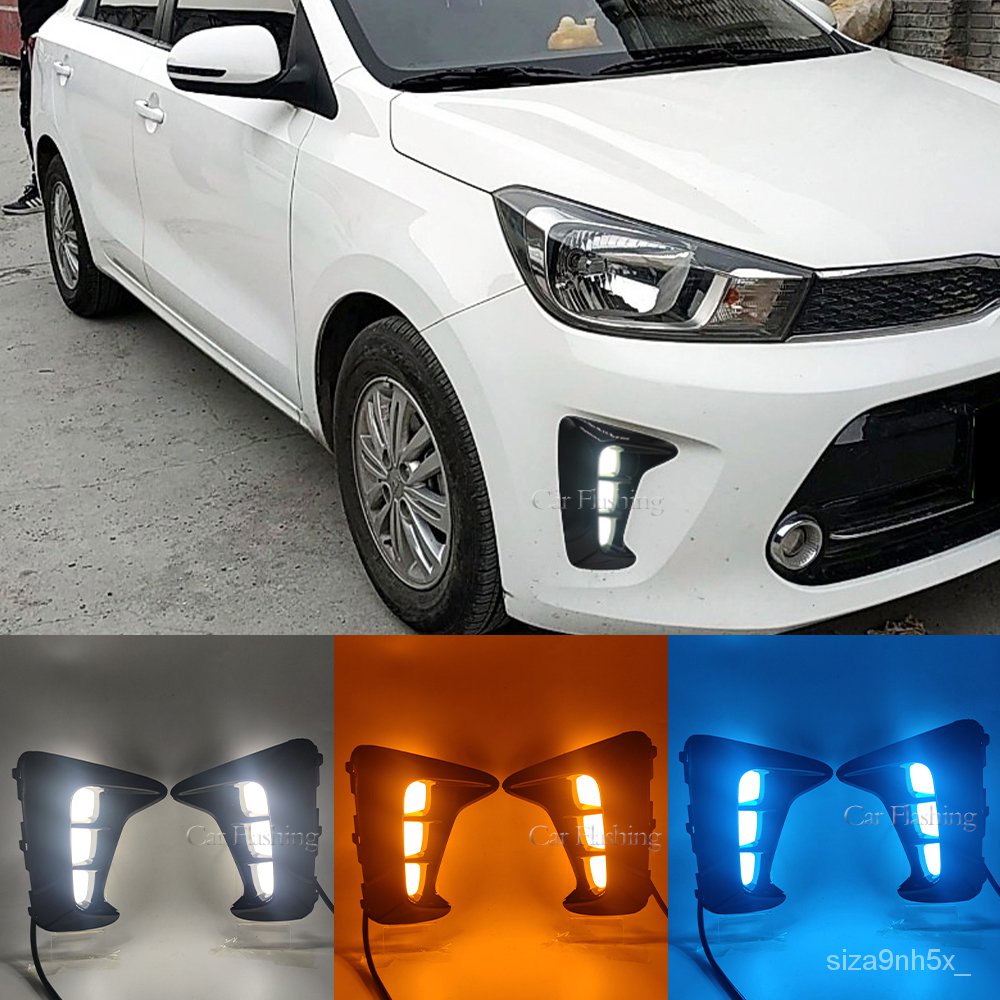 Car Flashing 2PCS DRL For KIA PEGAS Soluto 2018 2019 2020 LED Daytime