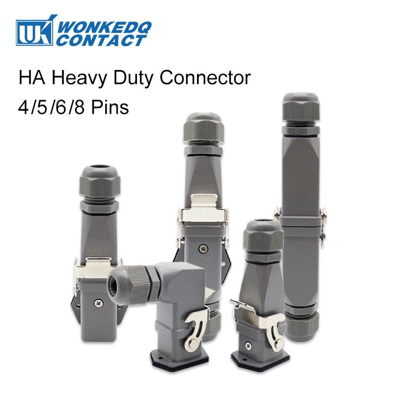 HA Heavy Duty Connector Kit 4 5 6 8 Core Pins Male Female Insert Plug