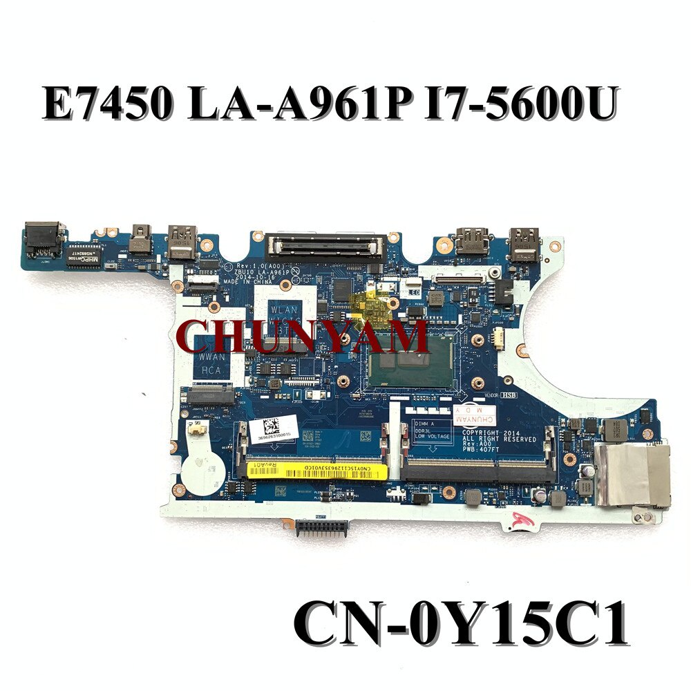 T X Zbu La A P For Dell Latitude E Laptop Motherboard Cn