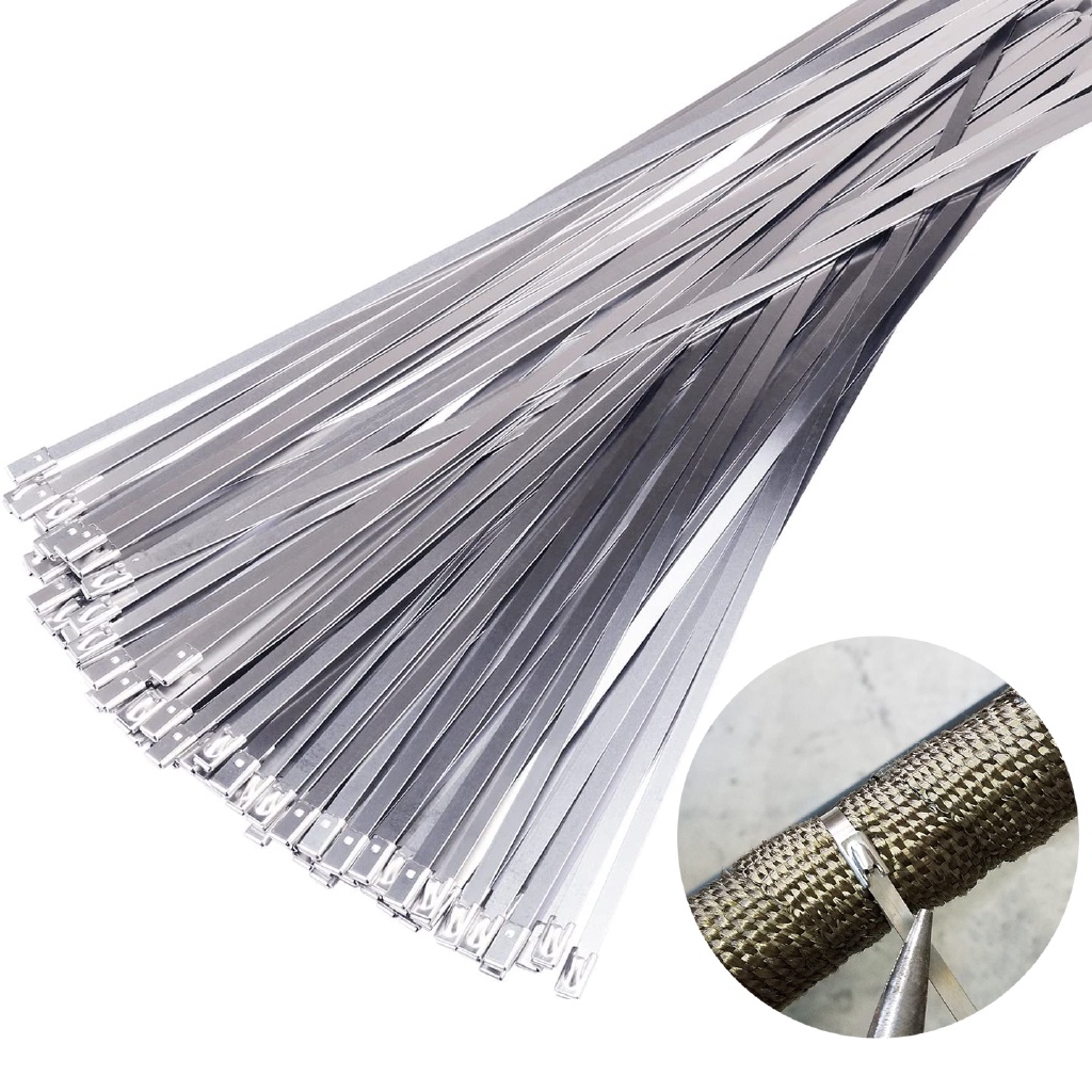 Premium Self Locking Stainless Steel Exhaust Wrap Ties Multi Purpose