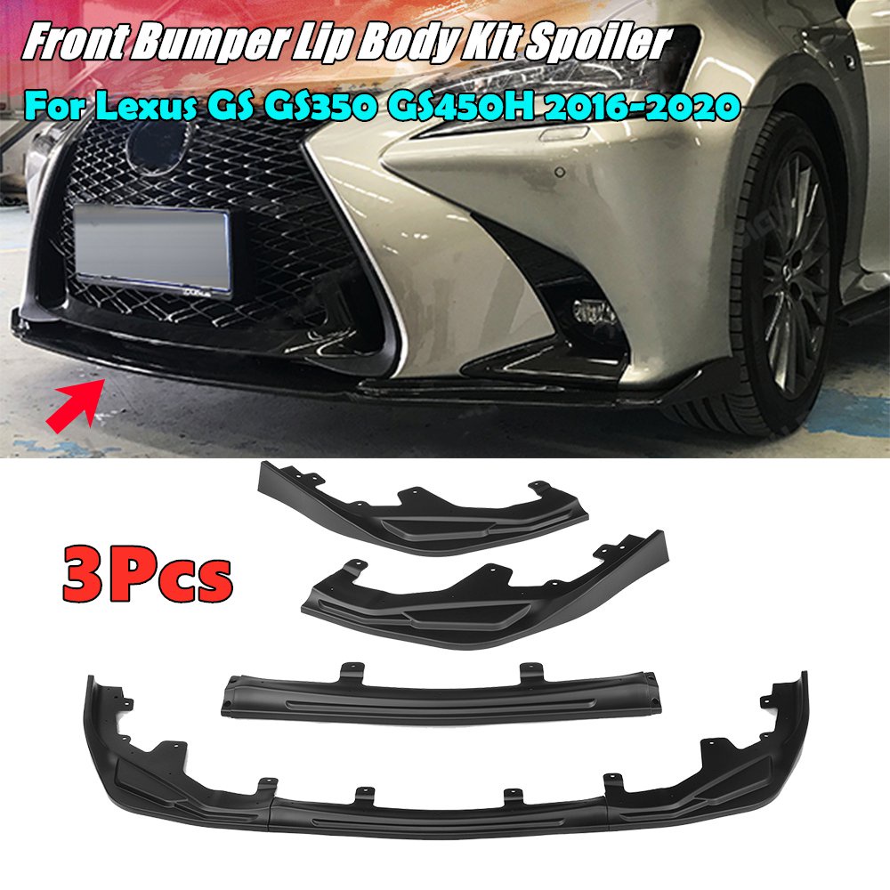 3Pcs Car Front Bumper Splitter Lip Body Kit Diffuser Guard Protector