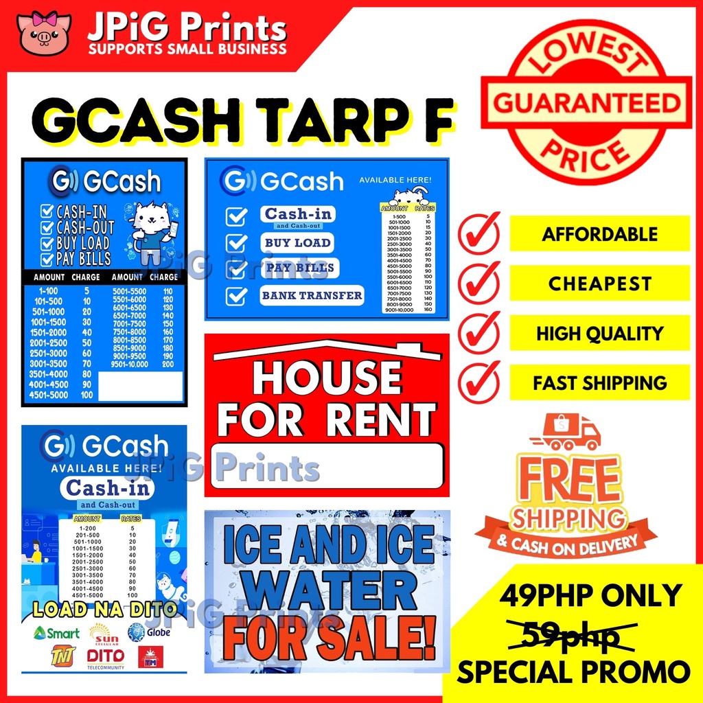 Gcash Tarp F Cash In Cash Out Affordable High Quality Tarpaulin Non