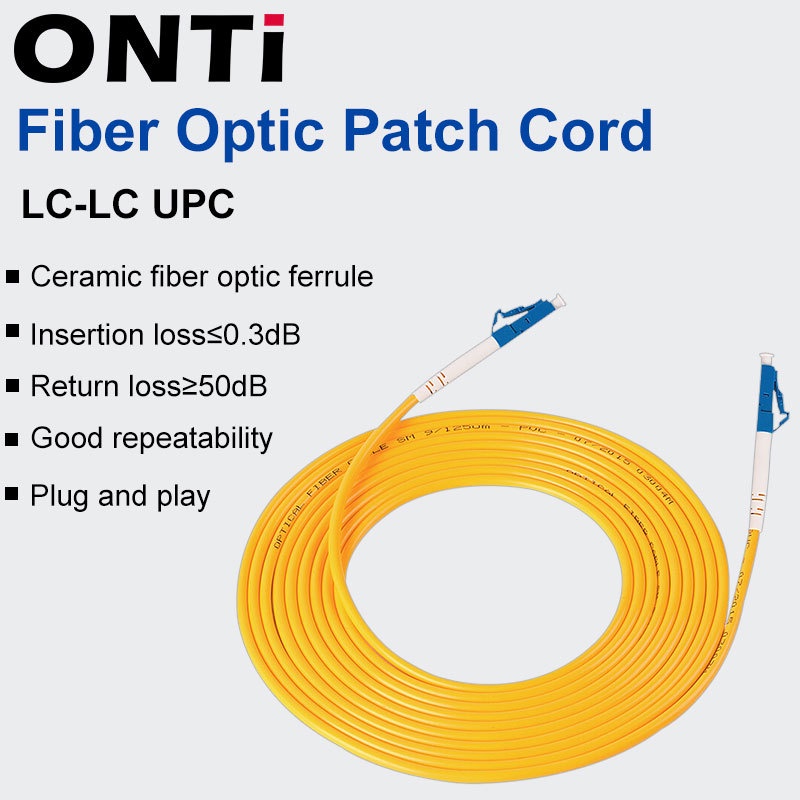 Onti Fiber Optic Patch Cord Single Mode Lc Upc Lc Upc M M M M