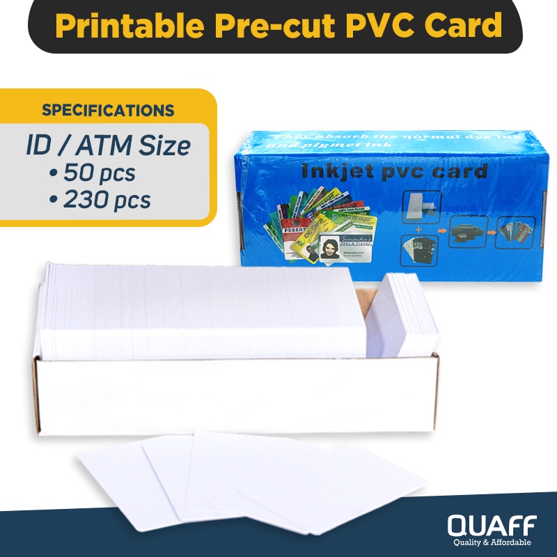 Quaff Pvc Pre Cut Card For Direct Printing Pcs Pcs Per Order