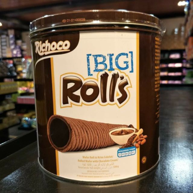 Richoco BIG ROLLS 330g Rolled Wafer With Chocolate Cream Shopee