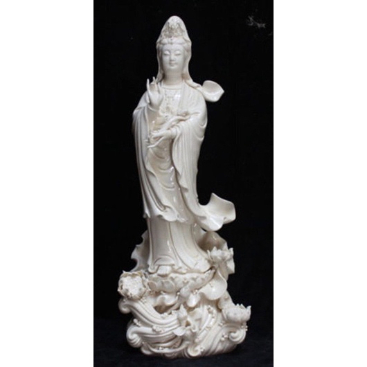 NewExquisite Chinese Dehua White Porcelain Kwan Yin Guanyin Ruyi