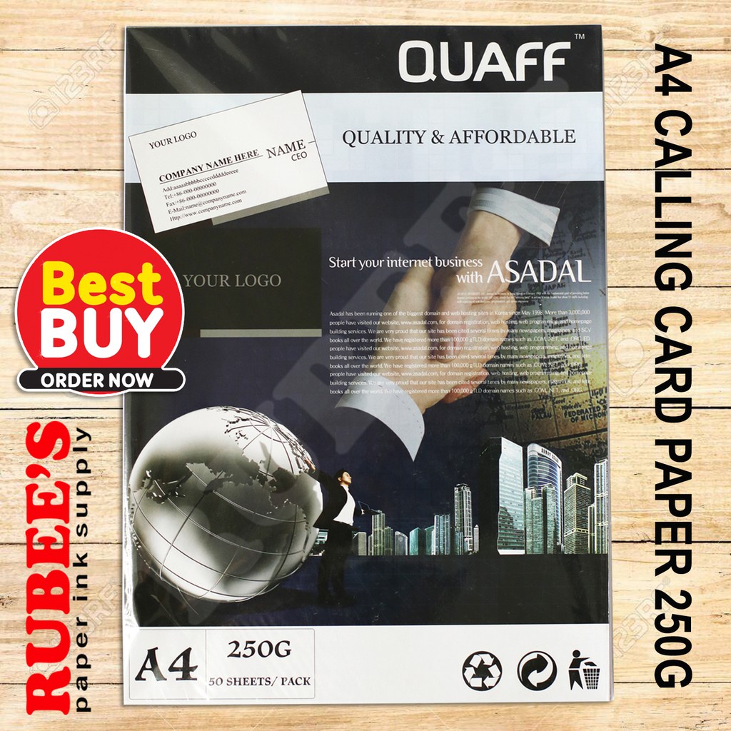 Quaff Calling Card Paper Gsm A Size Double Sided Inkjet Matte