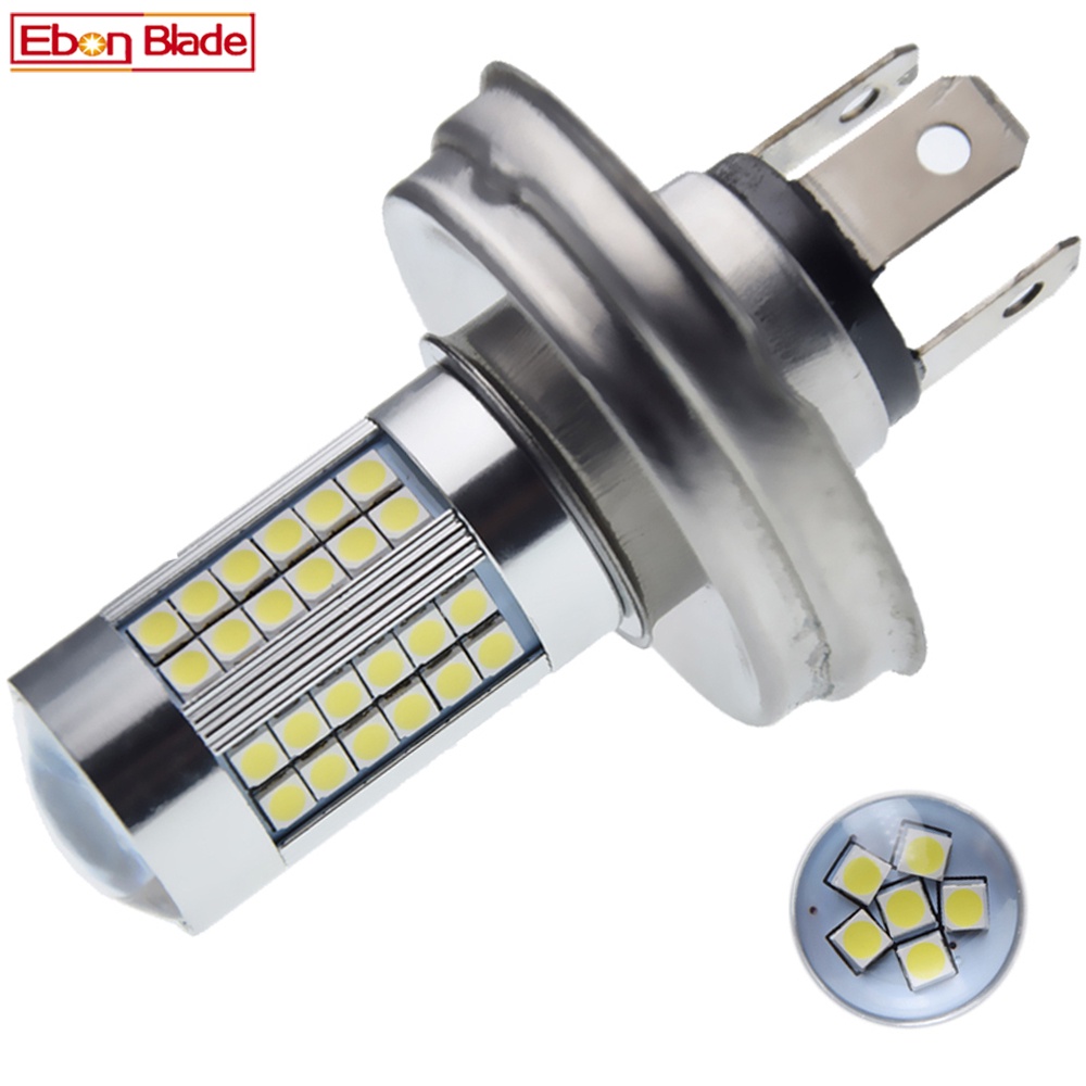 1Pcs P45t R2 2428 Motorcycle Car LED Headlight Light Bulb 66SMD 6V 12V