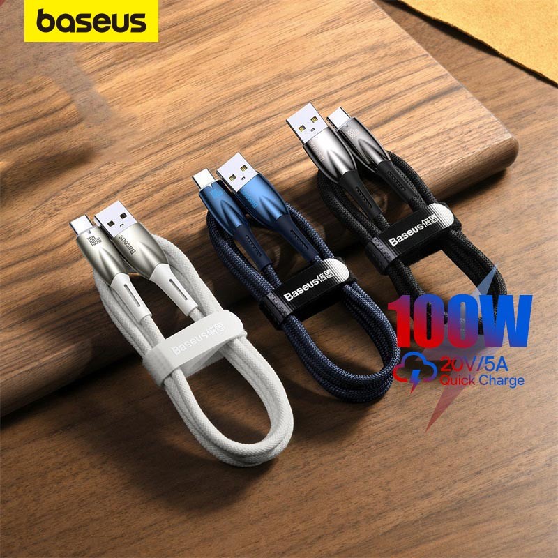 Baseus Smart Led Light USB To Type C 100W Fast Charging Data Cable