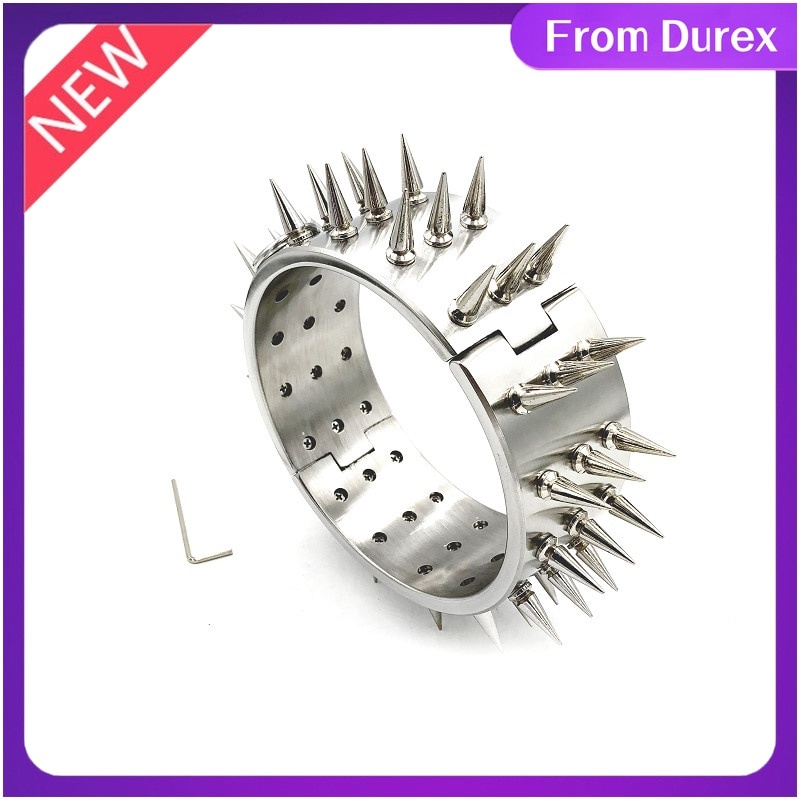 Heavy Duty Stainless Steel Rivet Neck Collar Lock Restraint Slave Role