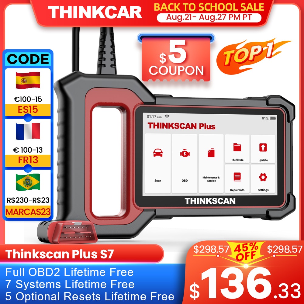 THINKCAR Thinkscan Plus S7 S4 Obd2 Scanner Car Diagnostic Tools